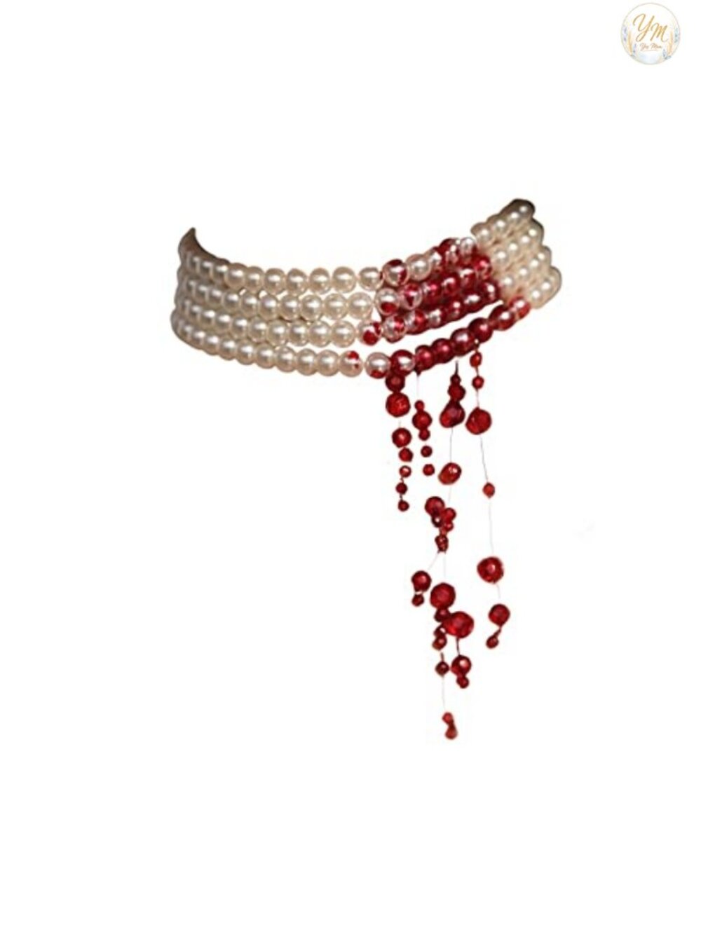 Handmade Vampire Choker Dripping Blood Imitation Pearl Necklace Halloween